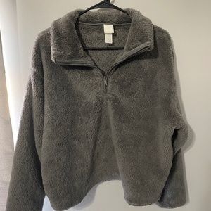 H&M 1/4 Zip Teddy Pullover
